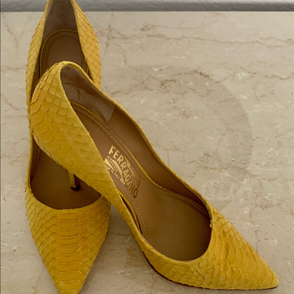 Salvatore Ferragamo Yellow Python Snake